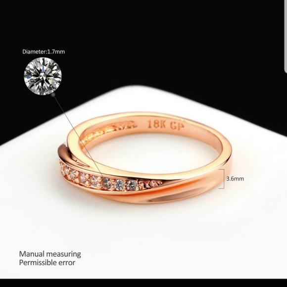 New rose gold tone Austrian Crystal tail ring - Picture 4 of 4